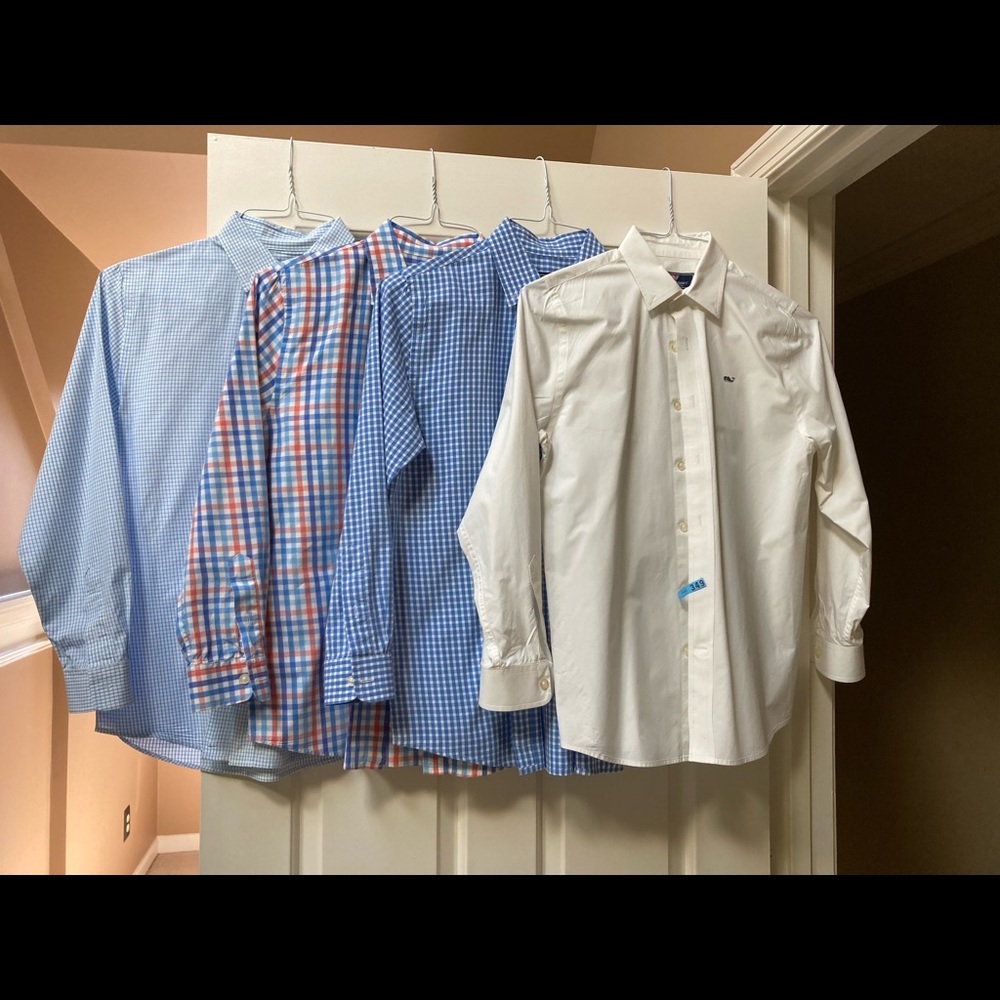 Four Vineyard Vines Boys Dress Shirts